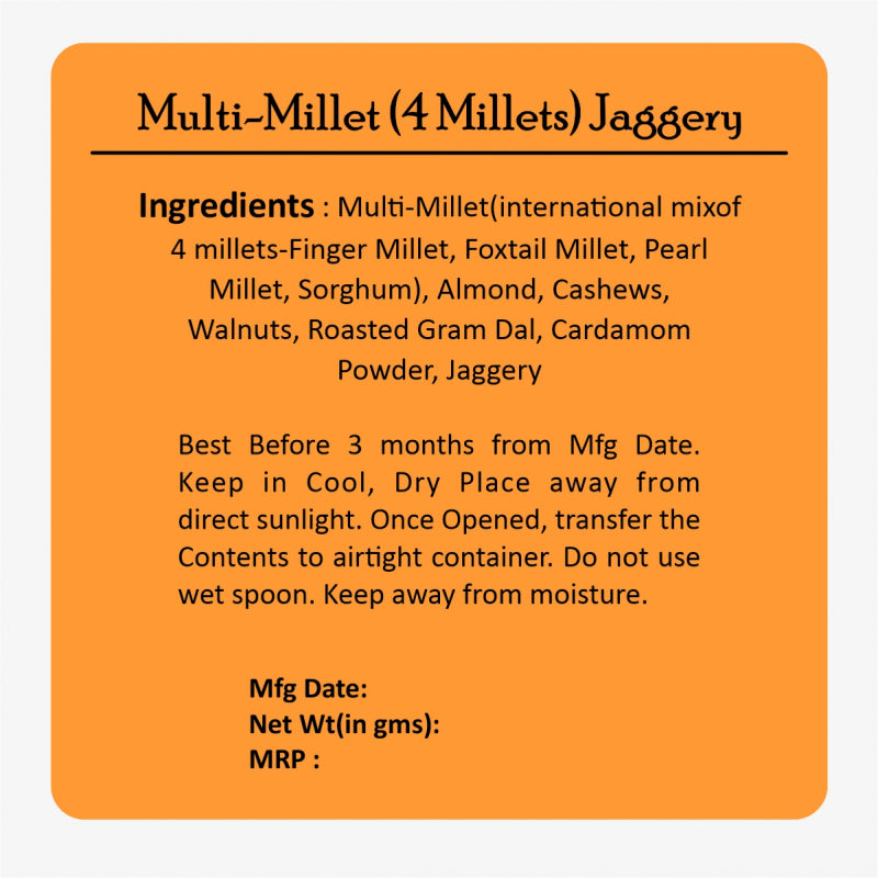 Motia's Ready-To-Eat-Multi-Millet(4 Millets)-Jaggery-250 Gm