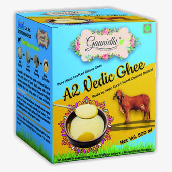 Gaunidhi A2 Vedic Ghee (Handcrafted Bilona Ghee) (1 Ltr) Glass Jar