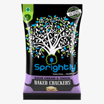 Sprightly Baked Cracker -Sour Cream & Onion (125Gm*2) Pack Of 2