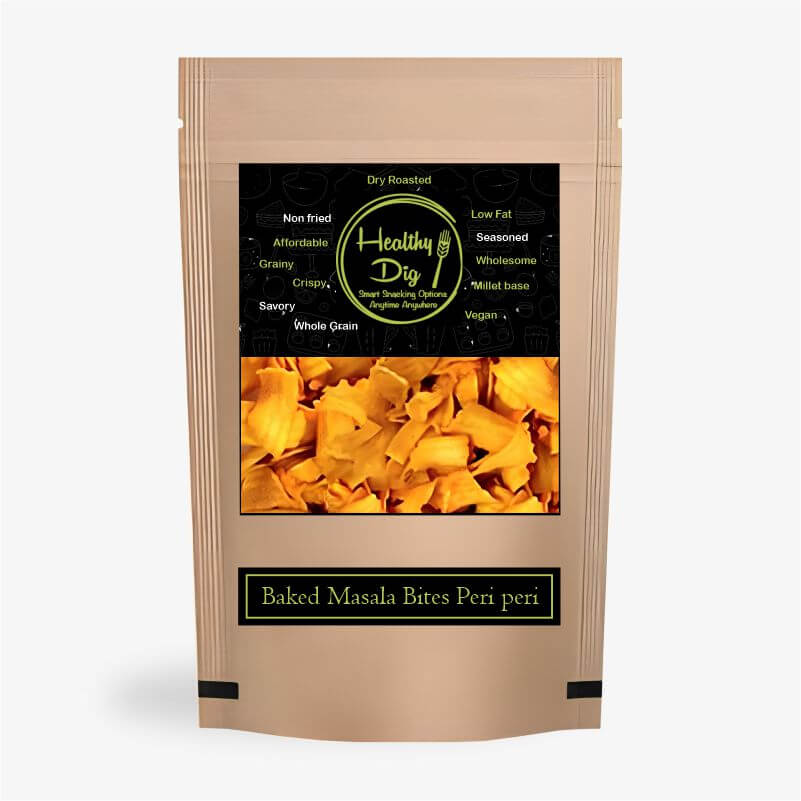 Healthy Dig Baked Masala Bites - Peri Peri 100Gm
