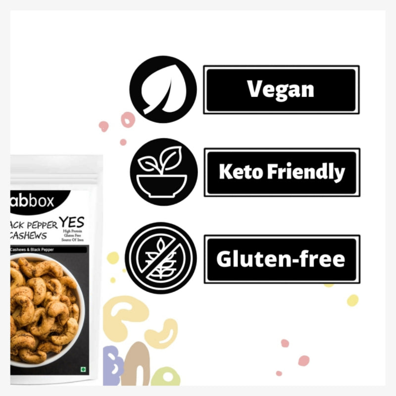 FabBox Black Pepper Cashews 120 Gm