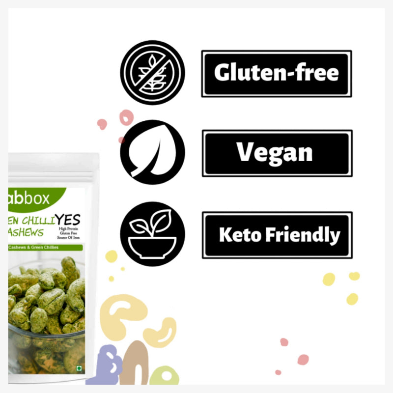 FabBox Green Chilli Cashews 70 Gm