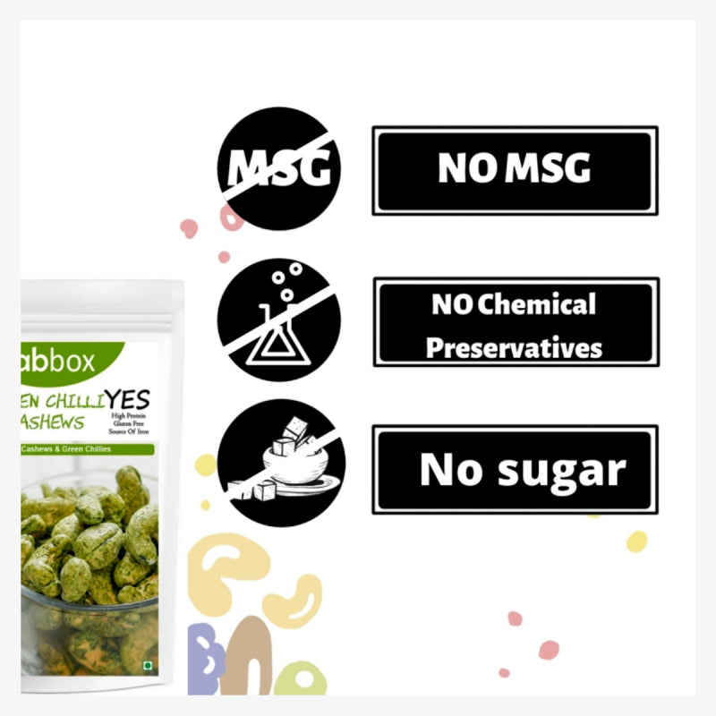 FabBox Green Chilli Cashews 70 Gm