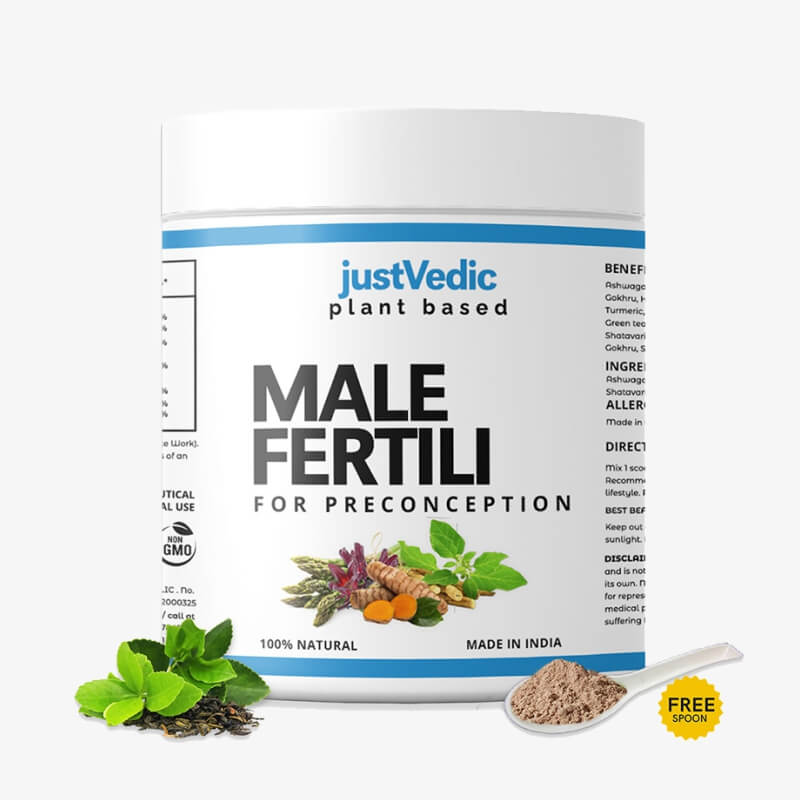 Justvedic Male Fertili Drink Mix (1 Month Pack | 30 Tea Bags) - To Boosts Fertility And Increases Count