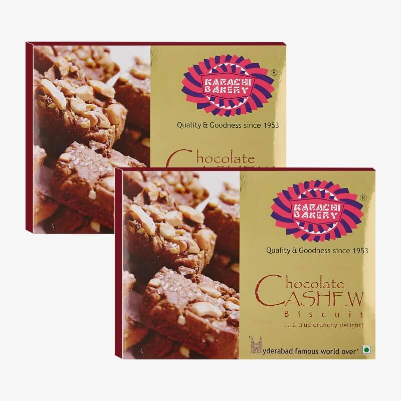 Karachi Chocolate Cashew Biscuits (Pack Of 2) 2*400 Gm