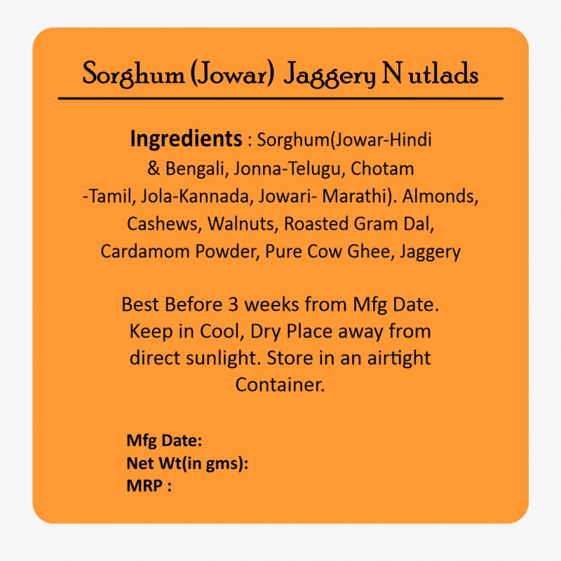 Motia's Nutlads Home Made Traditional Sorghum (Jowar) Laddu-Jaggery