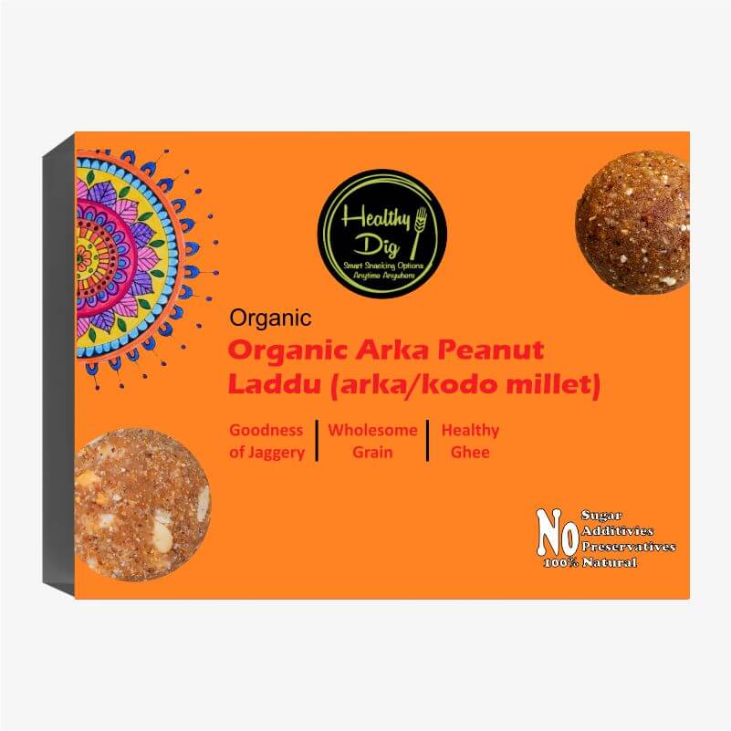 Healthy Dig Organic Arka Peanut Laddu (arka / kodo millet) 180Gm