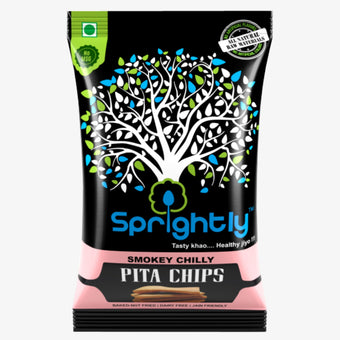 Sprightly Pita Chips - Smoked Chilly (Jain) (125Gm*2) Pack Of 2