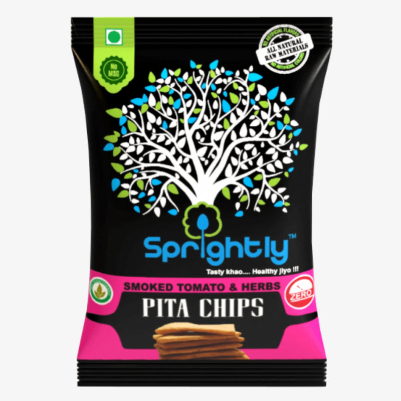 Sprightly Pita Chips - Smoked Tomato & Herbs (125Gm*2) Pack Of 2