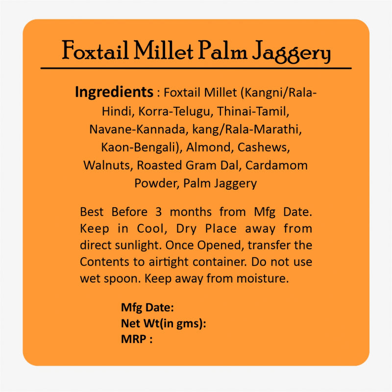 Motia's Ready-To-Eat-Foxtail Millet(Mix)-Palm Jaggery-250 Gm