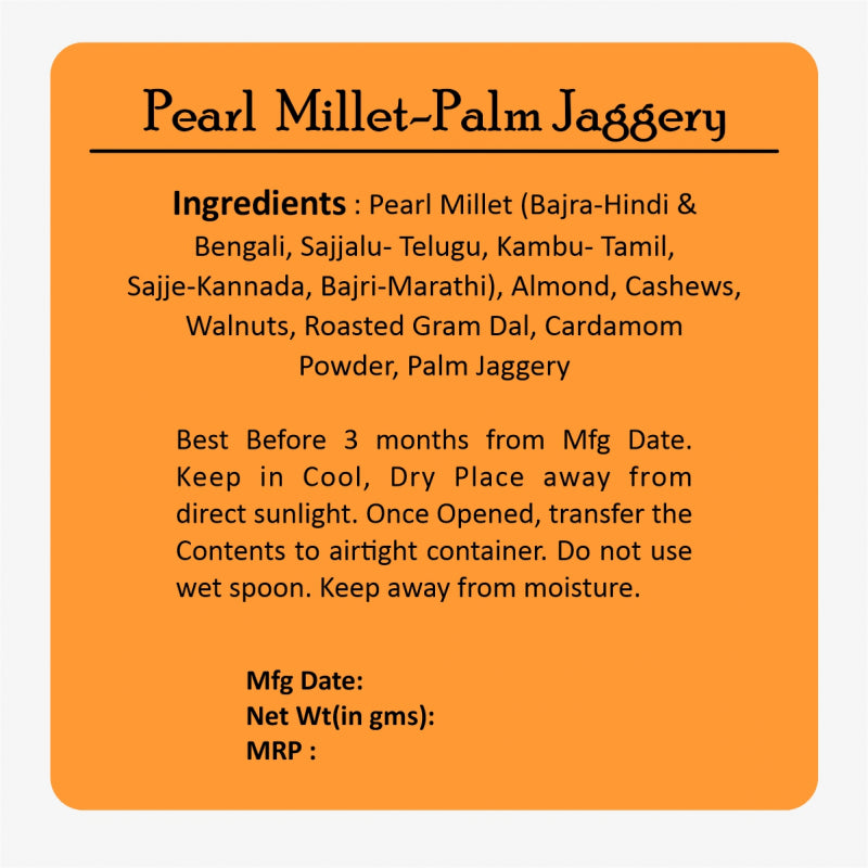 Motia's Ready-To-Eat-Pearl Millet(Bajra)(Mix)-Palm Jaggery-250 Gm