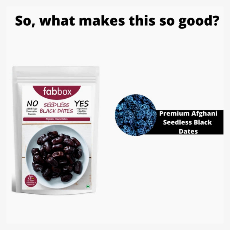 FabBox Seedless Black Dates 140 Gm