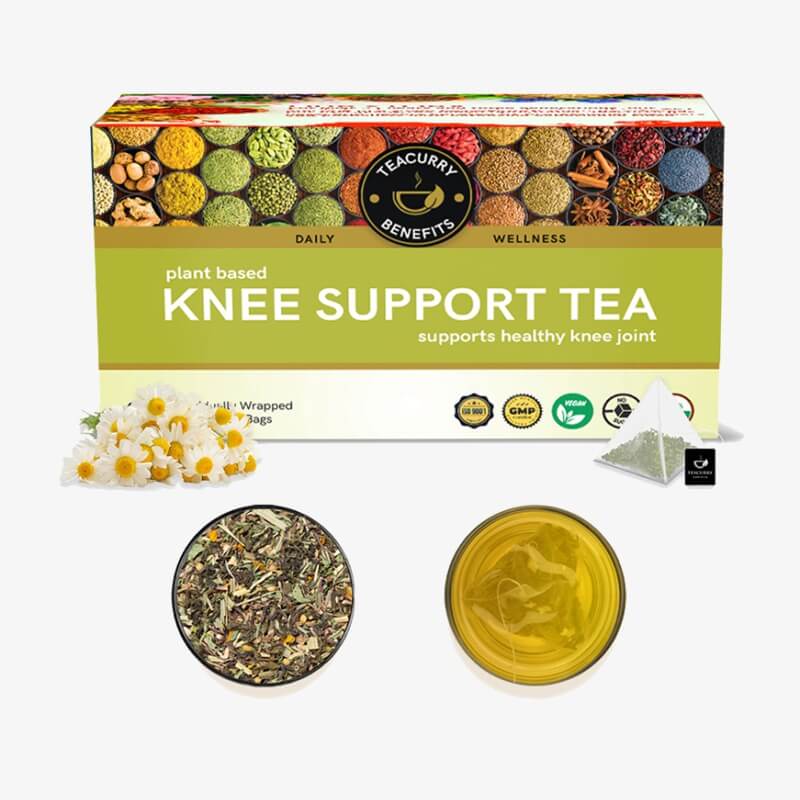 Teacurry Knee Support Tea (1 Month Pack | 30 Tea Bags) - Helps With Knee Pain, Osteoporosis, Strong Bones - Tea For Bones