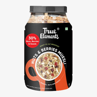 True Elements Crunchy Nuts & Berries Muesli, with Almonds and Cranberries 1Kg