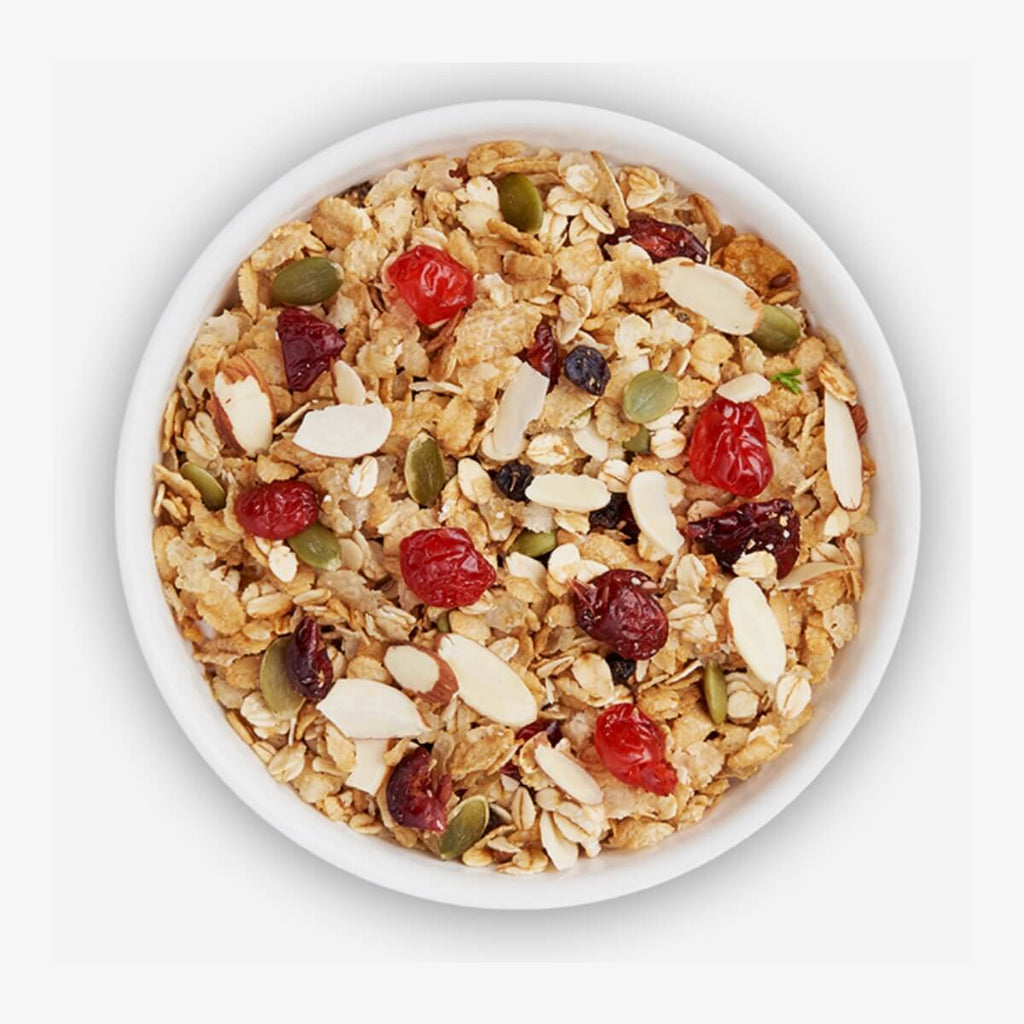 True Elements Crunchy Nuts & Berries Muesli, with Almonds and Cranberries 1Kg